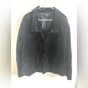 Talbots Blazer Plus Size Womens 16 Velvet Jacket Deep Blue Minimalist Preppy